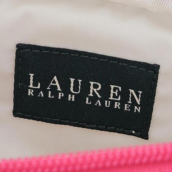 Ralph Lauren Small Make Up Bag Rainbow Stripes Zip Closure Vinyl 6 In x 7 In - Picture 5 of 5